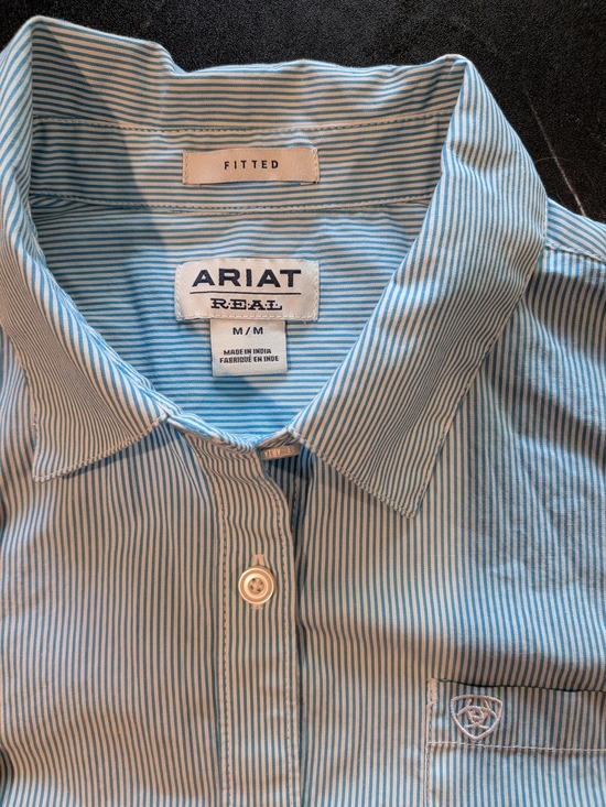 Ariat Other - Ariat Light Blue and White Striped Casual Button-Down Shirt